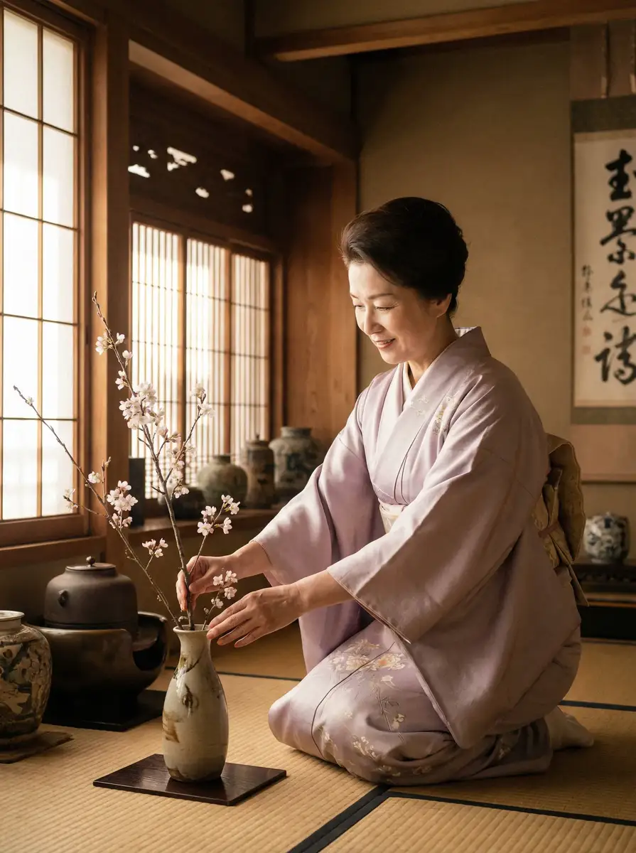 一位优雅的 [日本三级] - 日本三级影院高清播放 | 真实可靠日本三级交流社区 在和室中插花