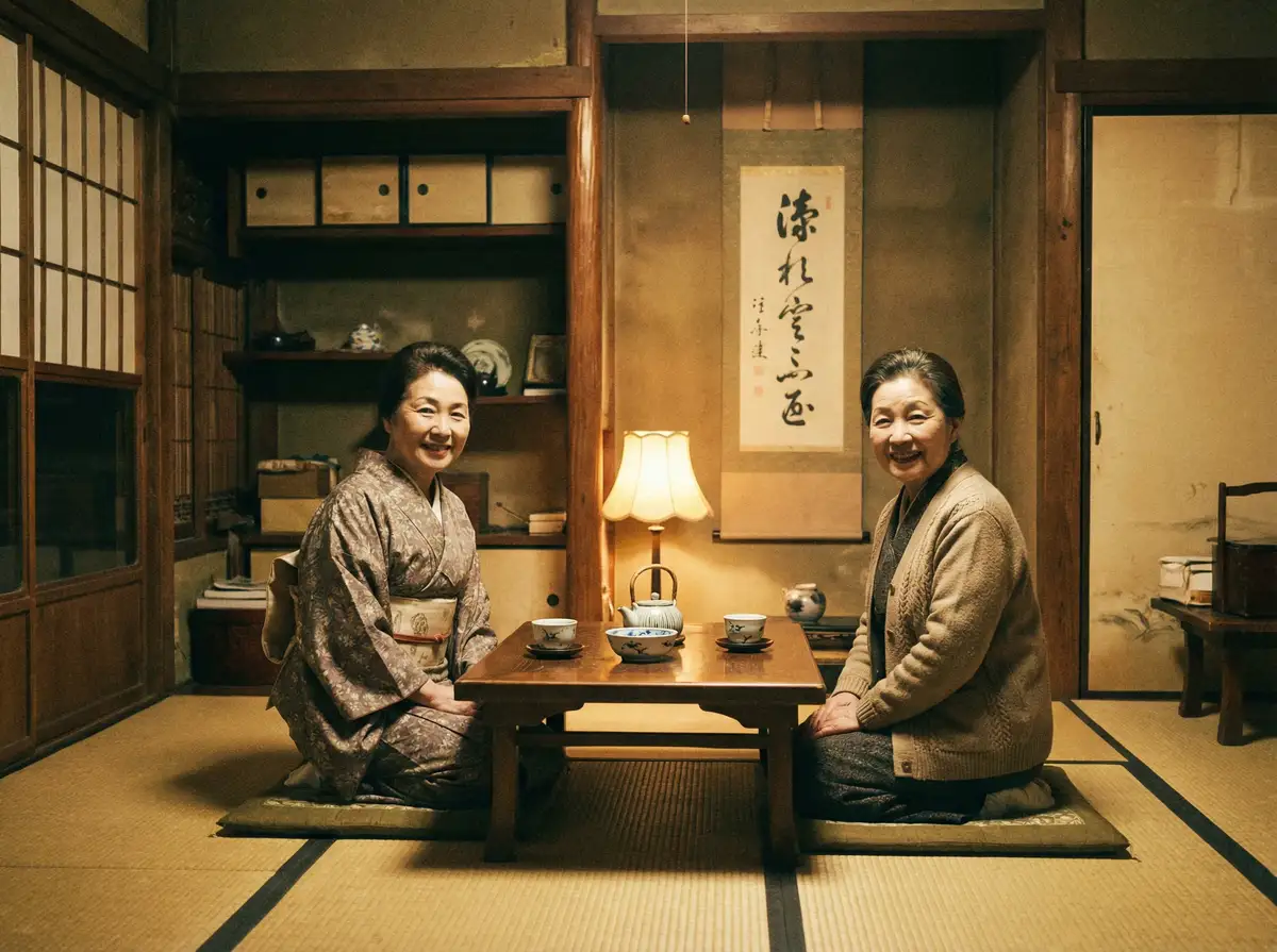两位优雅的 [日本三级] - 日本三级影院高清播放 | 真实可靠日本三级交流社区 在日式茶室中品茶交谈